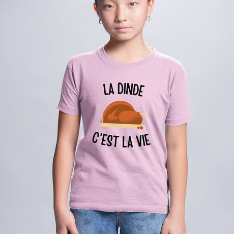 T-Shirt Enfant La dinde c'est la vie Rose