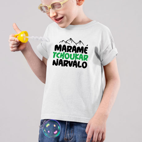 T-Shirt Enfant Maramé tchoukar narvalo Blanc
