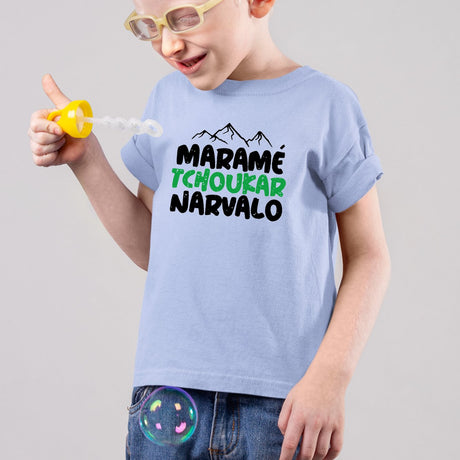 T-Shirt Enfant Maramé tchoukar narvalo Bleu