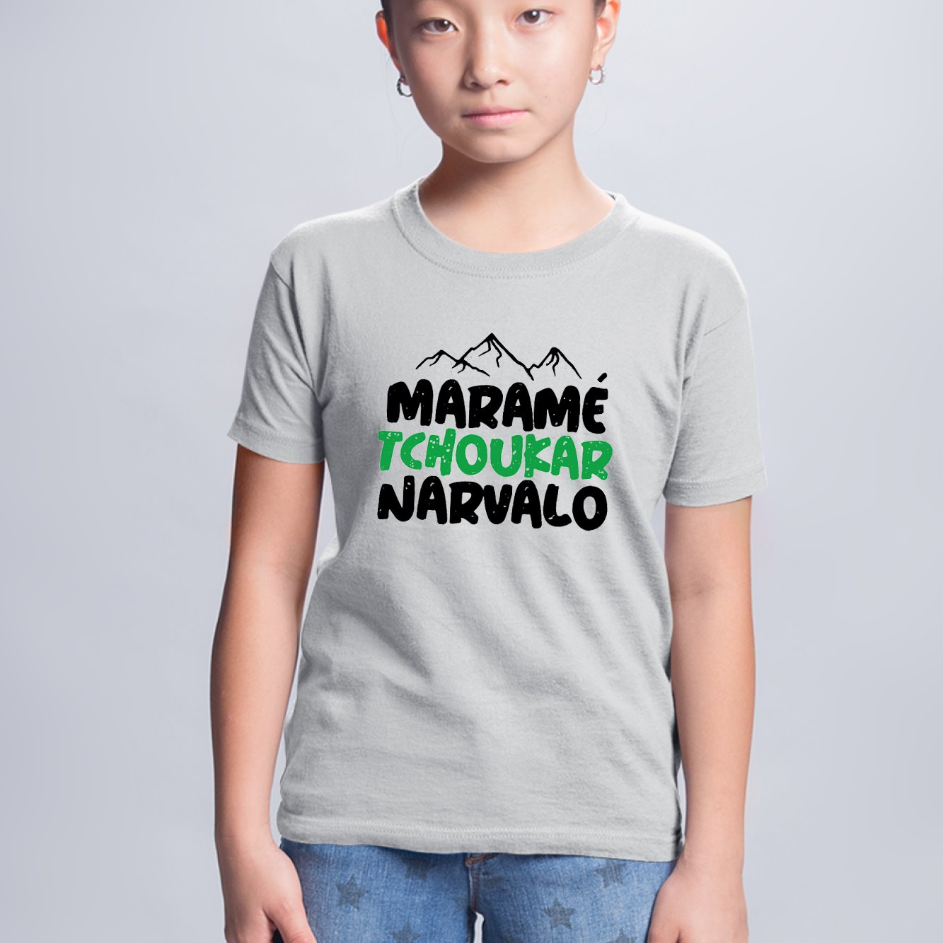 T-Shirt Enfant Maramé tchoukar narvalo Gris