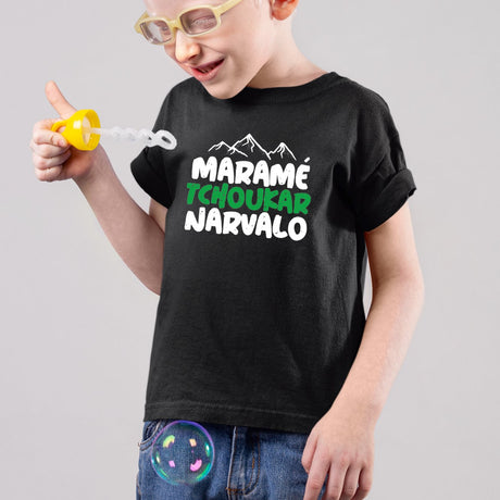 T-Shirt Enfant Maramé tchoukar narvalo Noir