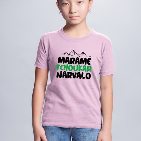 T-Shirt Enfant Maramé tchoukar narvalo Rose