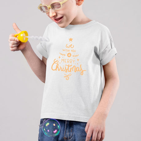 T-Shirt Enfant Merry Christmas Blanc
