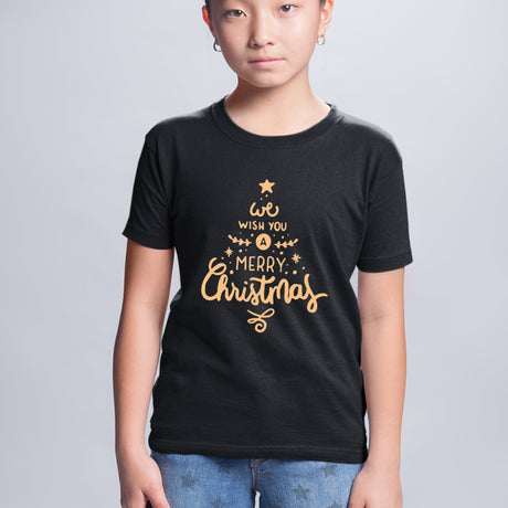 T-Shirt Enfant Merry Christmas Noir