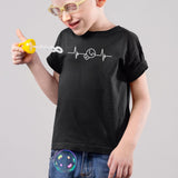 T-Shirt Enfant Rythme cardiaque boxe Noir