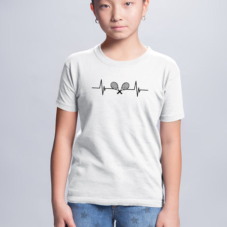 T-Shirt Enfant Rythme cardiaque tennis Blanc