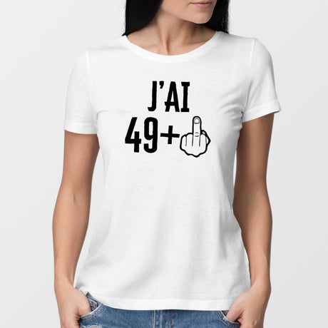 T-Shirt Femme J'ai 50 ans 49 + 1 Blanc