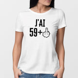 T-Shirt Femme J'ai 60 ans 59 + 1 Blanc