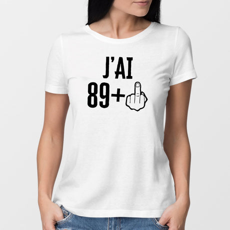 T-Shirt Femme J'ai 90 ans 89 + 1 Blanc