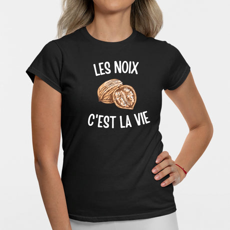 T-Shirt Femme Les noix c'est la vie Noir