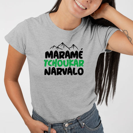 T-Shirt Femme Maramé tchoukar narvalo Gris