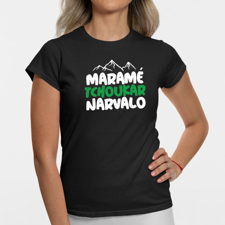 T-Shirt Femme Maramé tchoukar narvalo Noir