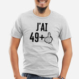 T-Shirt Homme J'ai 50 ans 49 + 1 Gris