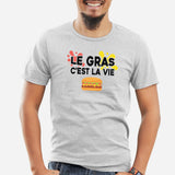T-Shirt Homme Le gras c'est la vie Gris