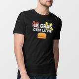 T-Shirt Homme Le gras c'est la vie Noir