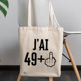 Tote bag J'ai 50 ans 49 + 1 Beige