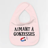 Bavoir Bébé Aimant à gonzesses Rose