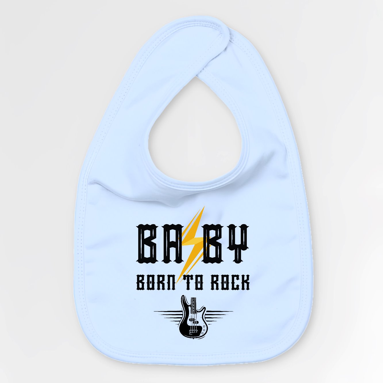 Bavoir Bébé Baby born to rock Bleu