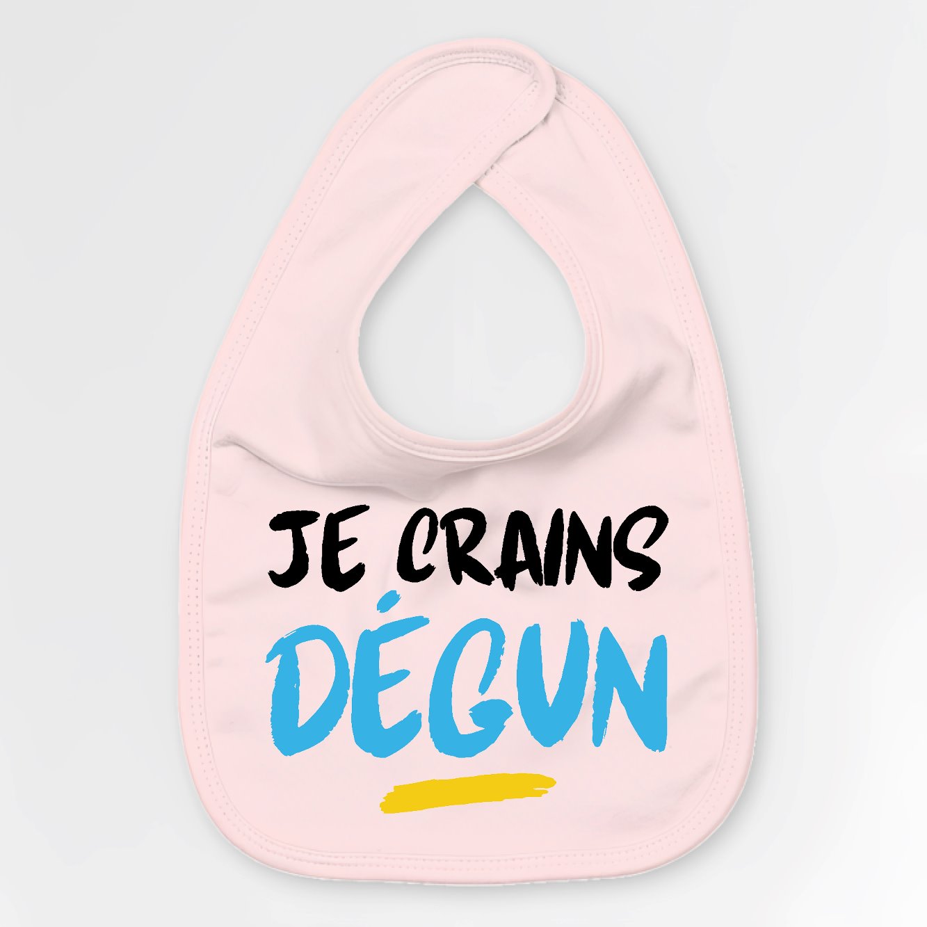 Bavoir Bébé Je crains dégun Rose