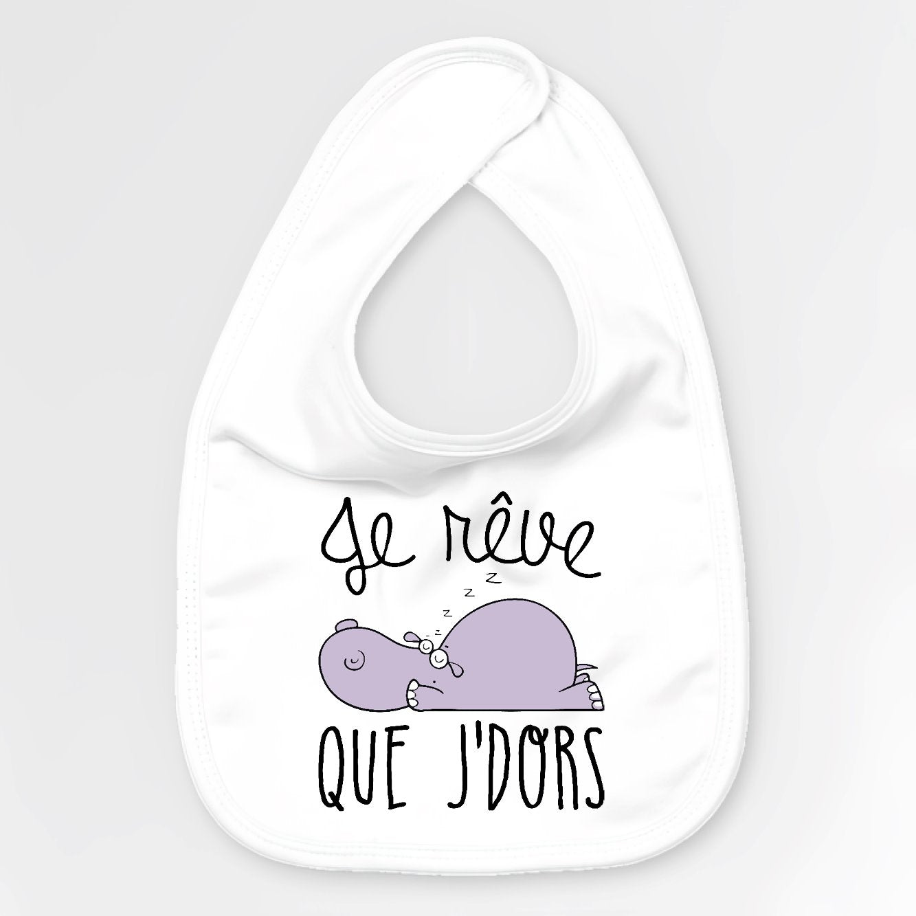 Bavoir Bébé Je rêve que je dors Blanc