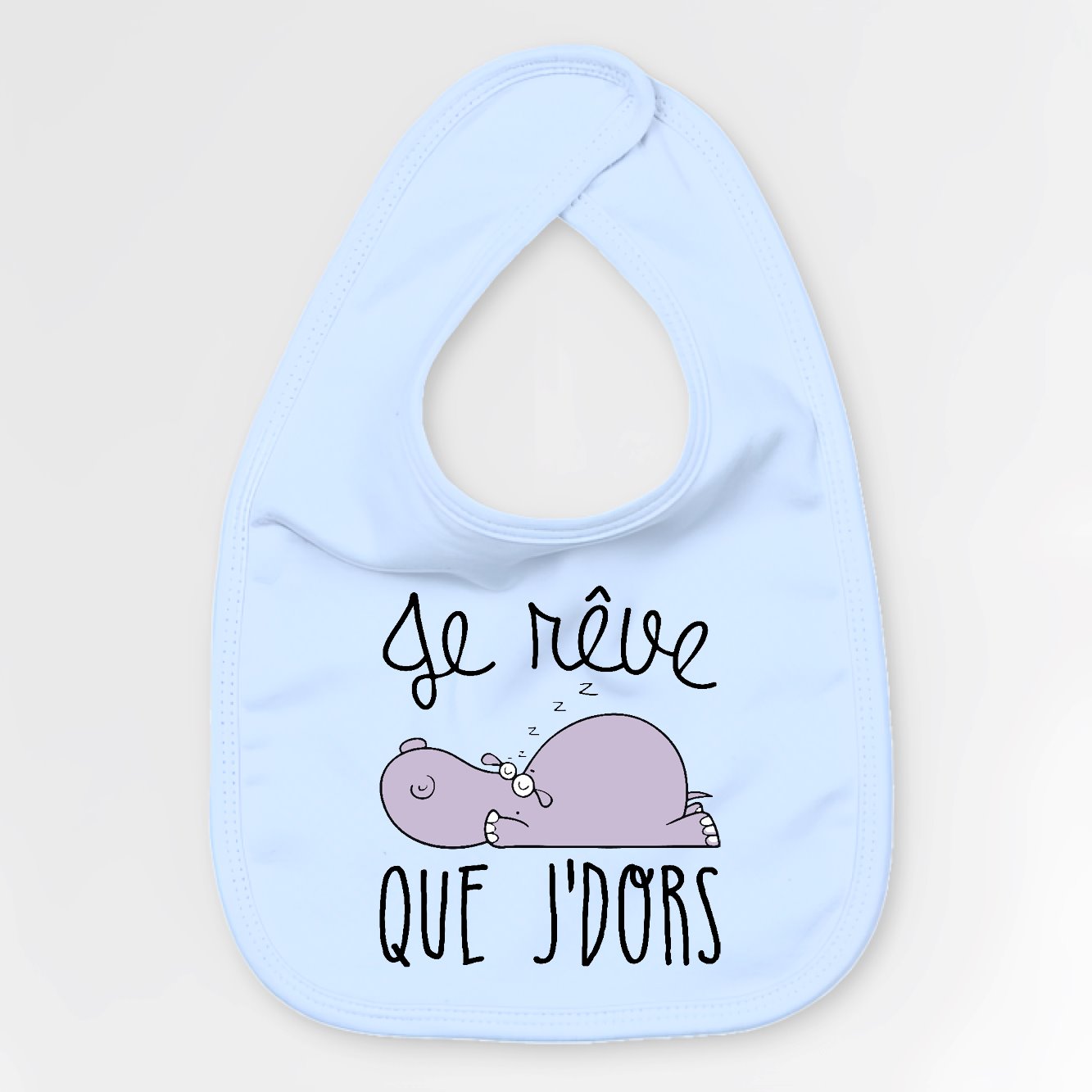 Bavoir Bébé Je rêve que je dors Bleu