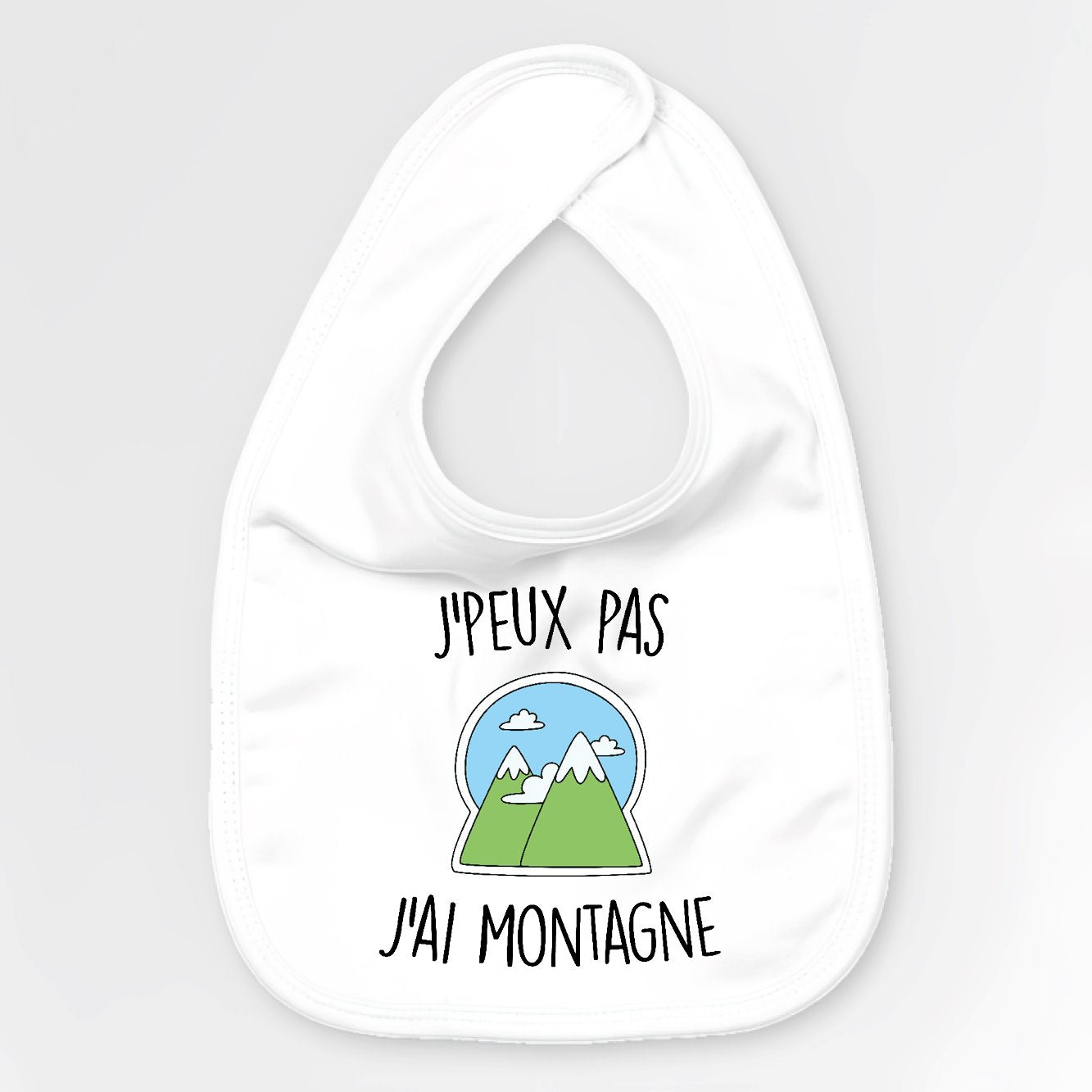 Bavoir Bébé J'peux pas j'ai montagne Blanc