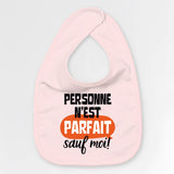 Bavoir Bébé Personne n'est parfait Rose