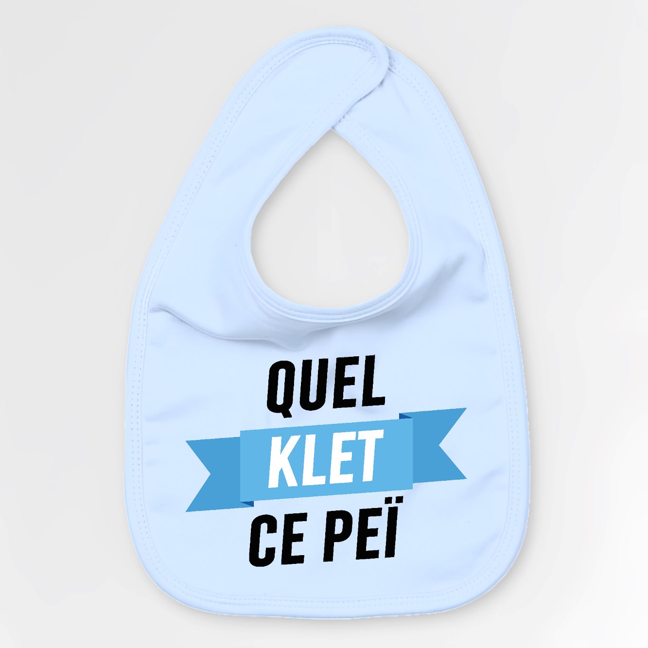 Bavoir Bébé Quel klet ce peï Bleu