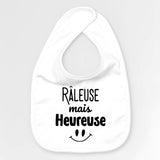 Bavoir Bébé Râleuse mais heureuse Blanc