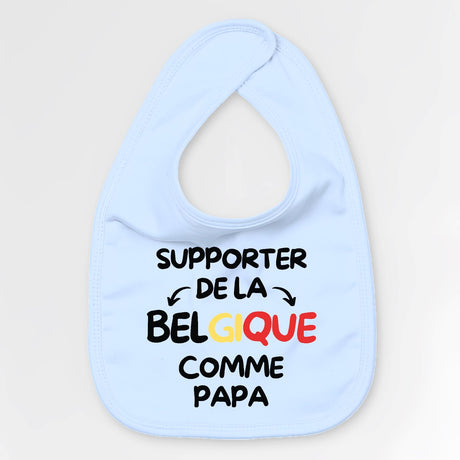 Bavoir Bébé Supporter de la Belgique comme papa Bleu