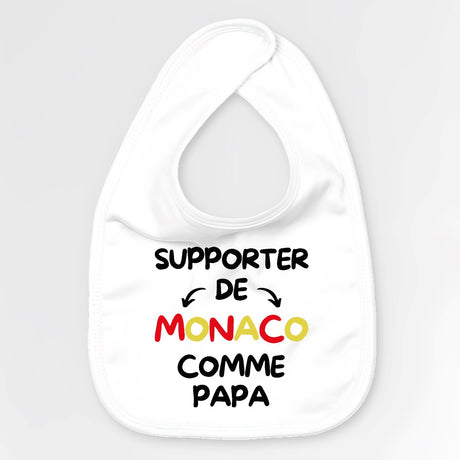 Bavoir Bébé Supporter de Monaco comme papa Blanc