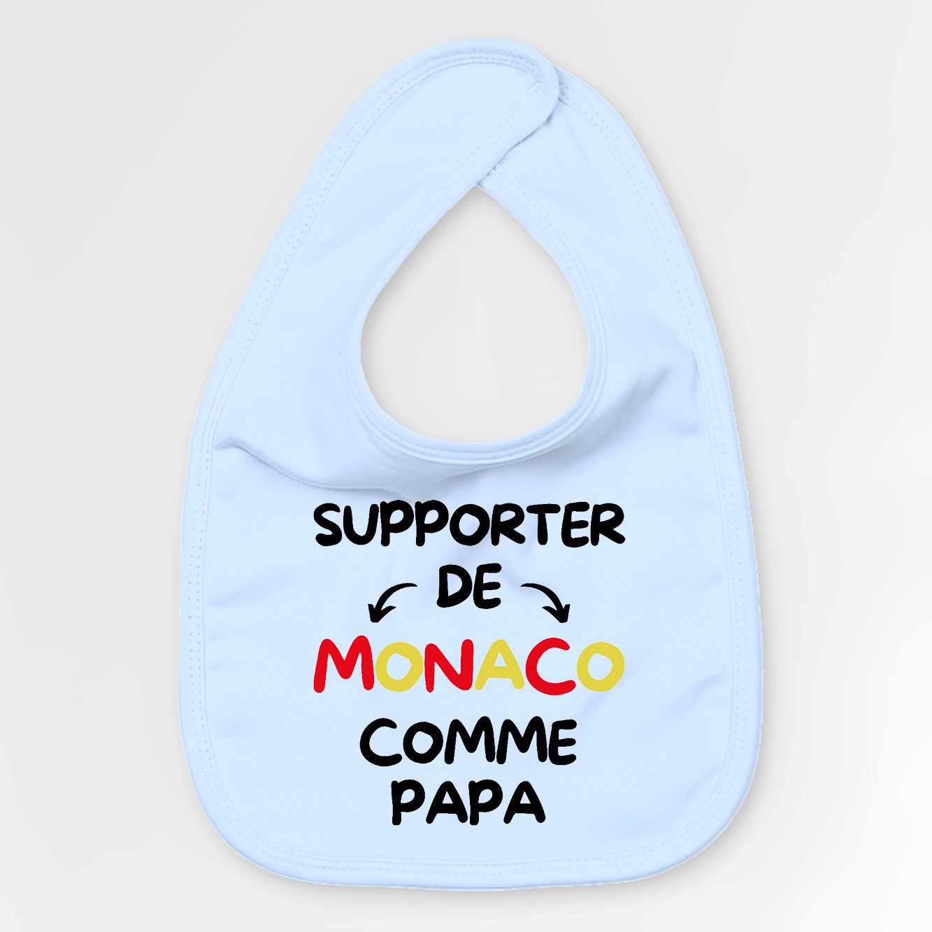 Bavoir Bébé Supporter de Monaco comme papa Bleu