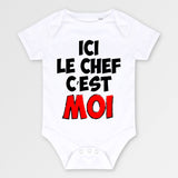 Body Bébé Ici le chef c'est moi Blanc