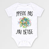 Body Bébé J'peux pas j'ai bêtise Blanc