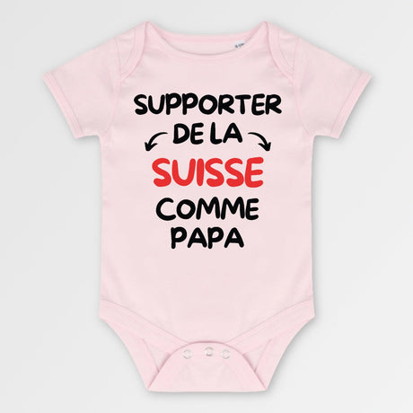 Body Bébé Supporter de la Suisse comme papa Rose