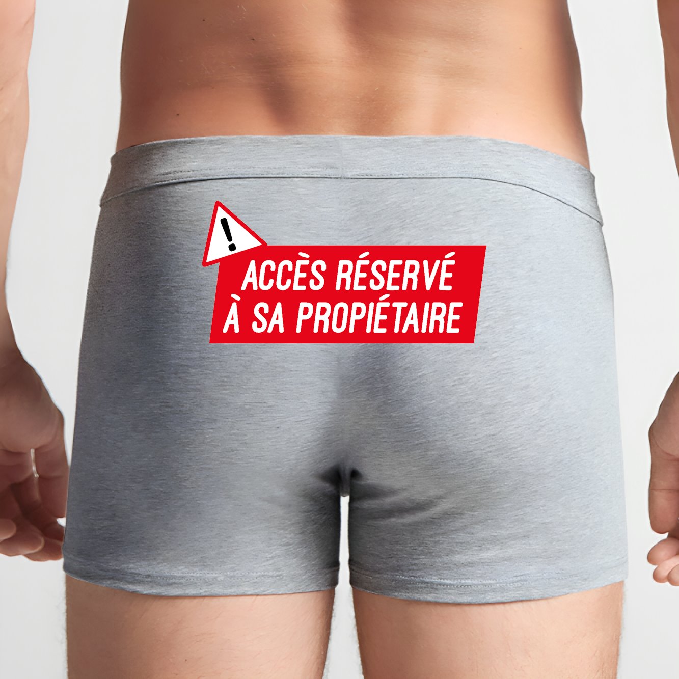 Boxer Homme Accès réservé à sa propriétaire Gris