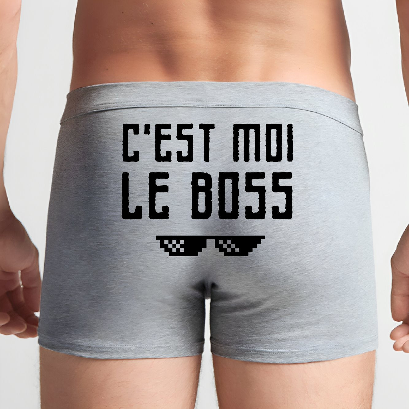 Boxer Homme C'est moi le boss Gris