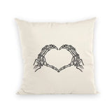 Coussin Coeur mains squelette 