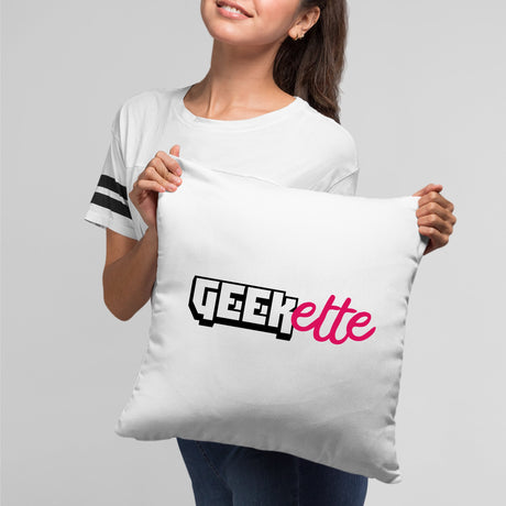 Coussin Geekette Blanc