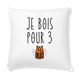 Coussin Je bois pour 3 