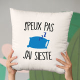 Coussin J'peux pas j'ai sieste Beige