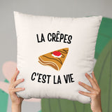 Coussin Les crêpes c'est la vie Beige