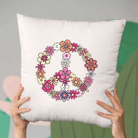 Coussin Peace and Love Beige