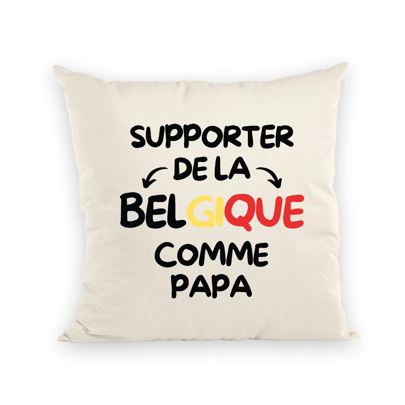 Coussin Supporter de la Belgique comme papa 