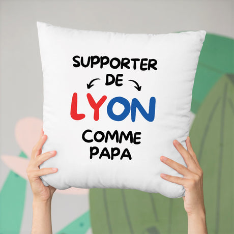 Coussin Supporter de Lyon comme papa Blanc