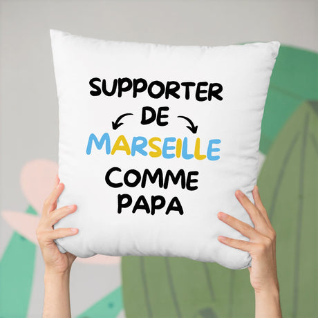 Coussin Supporter de Marseille comme papa Blanc