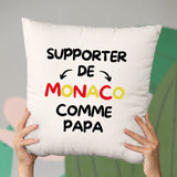 Coussin Supporter de Monaco comme papa Beige
