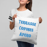 Coussin Terrasse copines apéro Blanc