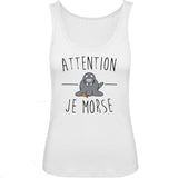 Débardeur Femme Attention je mords 