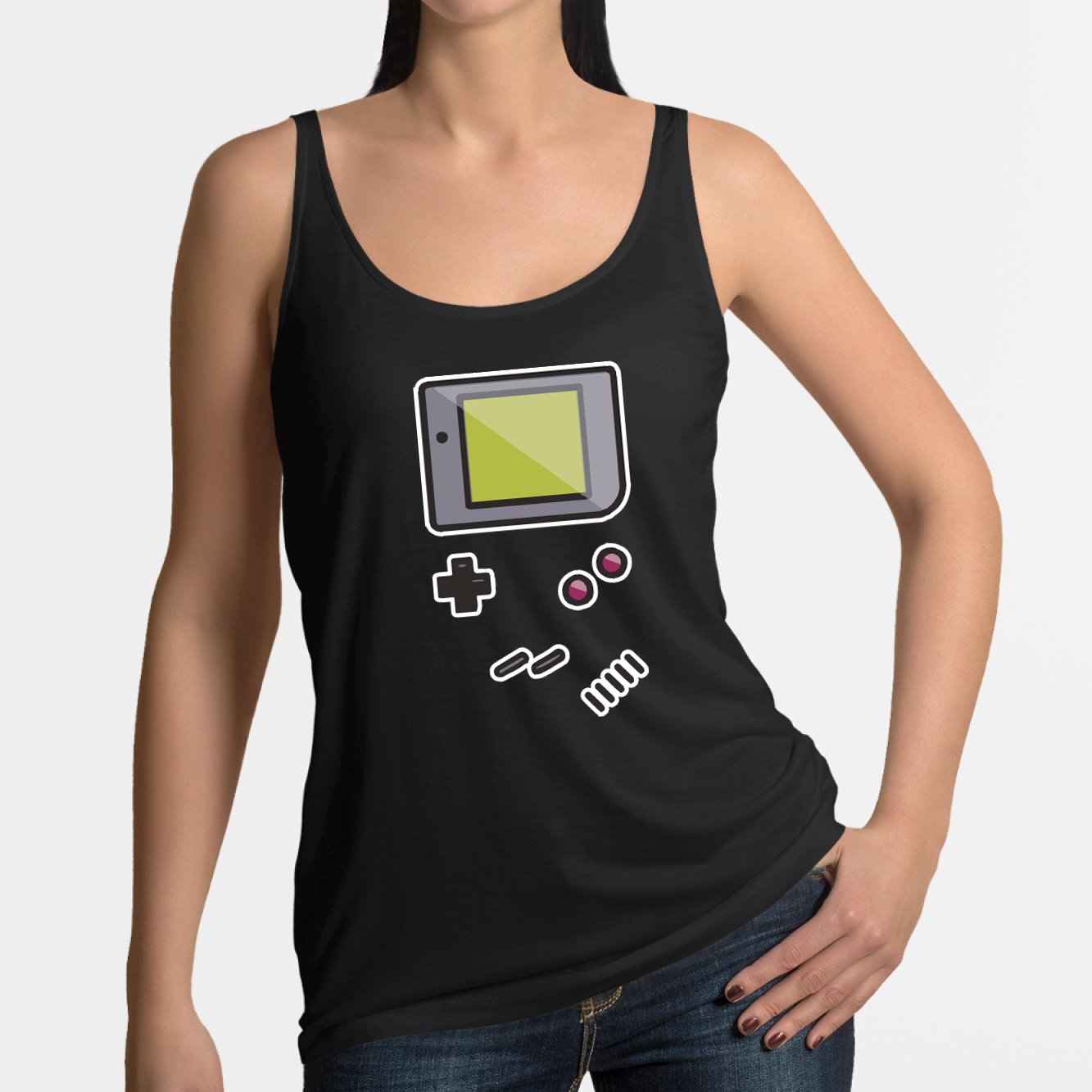 Débardeur Femme Game Boy Noir